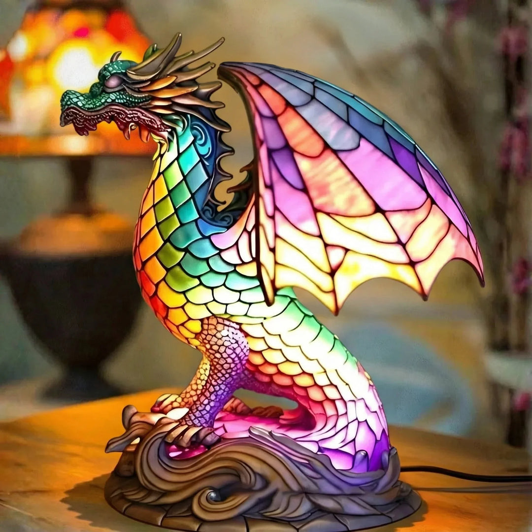 Dráček — Vitražová lampa