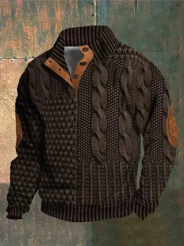André | Vintage pletený sveter pre mužov – klasický retro pulóver