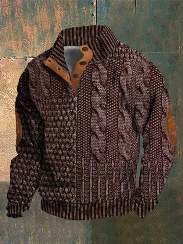 André | Vintage pletený sveter pre mužov – klasický retro pulóver
