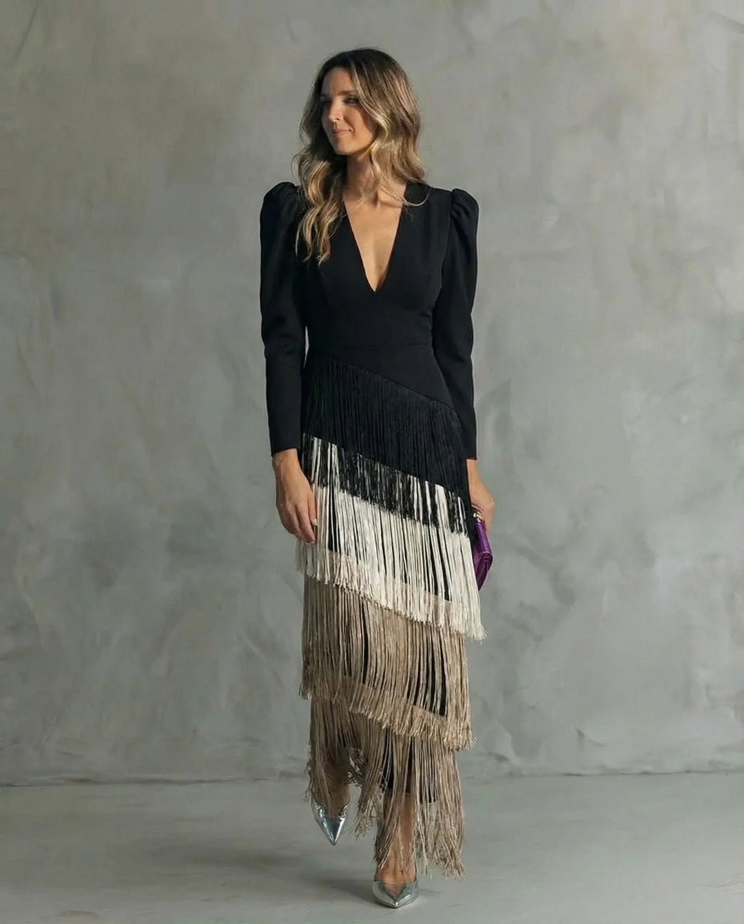 Clara | Elegantné midi šaty s tradičnými strapcovými rukávmi
