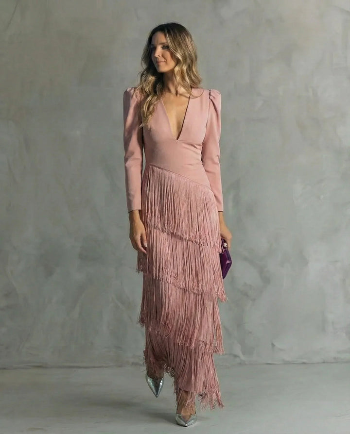 Clara | Elegantné šaty s strapcami na rukávoch
