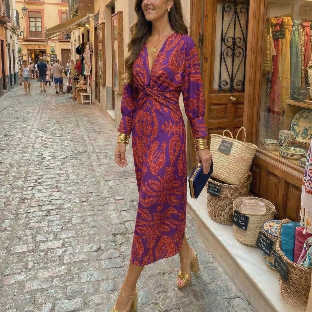 Isadora  – Elegantné šaty midi s potlačou nadčasového kúzla