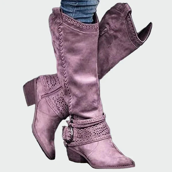 Retro kožené cowboyské topánky