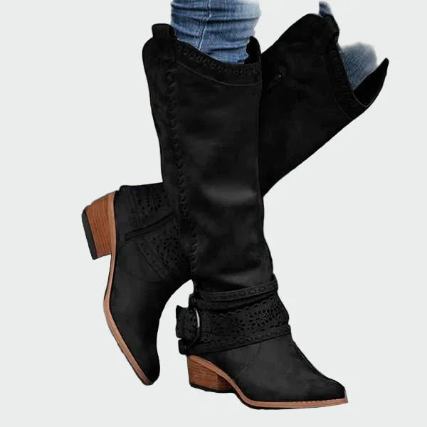 Retro kožené cowboyské topánky