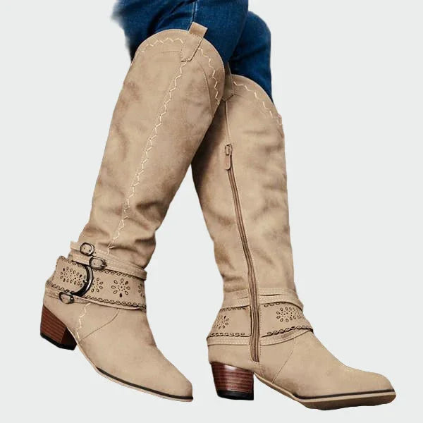 Retro kožené cowboyské topánky